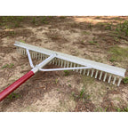 KYLIN 36 Inch / 36 Tines Aluminum Landscape Rake with 66 Inch Extra-Long Handle, Versatile Rake for Lawn Care,Loosening Soil, Weeding, Leveling Gravel, Beach Sand - Lighweight & Rust Proof