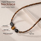 Triple Protection Necklace Gifts for Women, Healing Crystals Choker