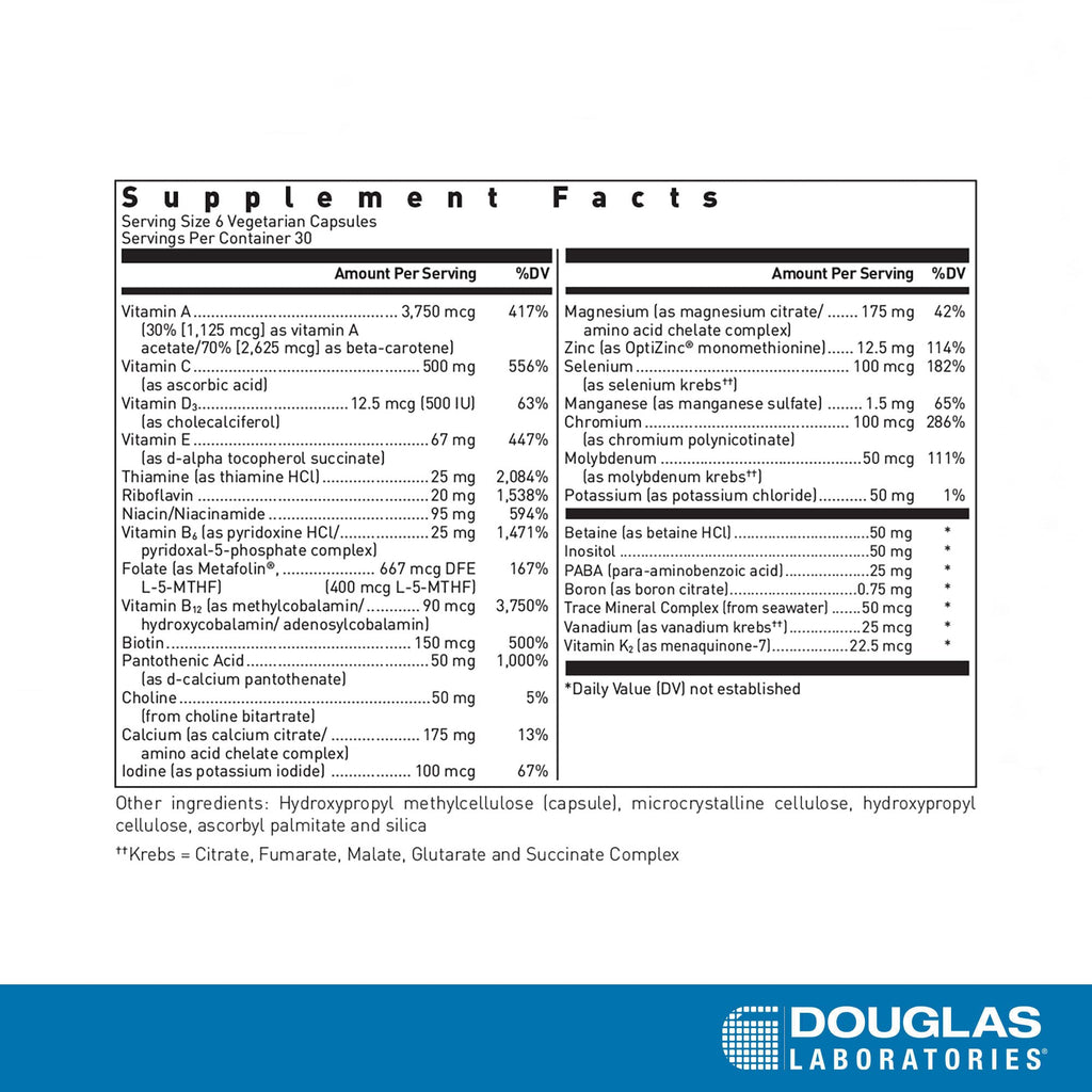 Douglas Laboratories Ultra Preventive III | Comprehensive Multivitamin/Mineral Formula | 180 Capsules