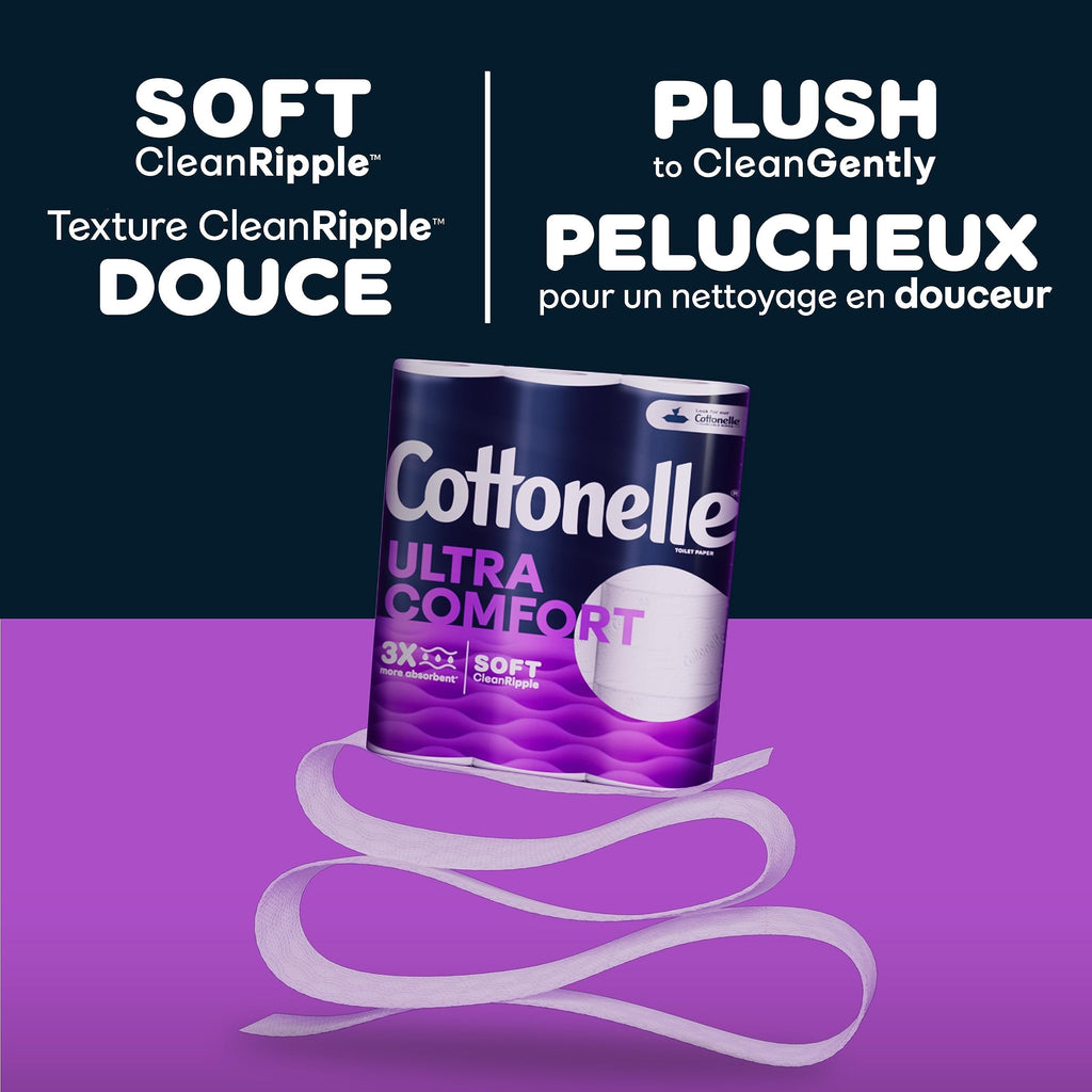 Cottonelle® UltraComfort Toilet Tissue, 3" x 3-7/8", White, 268 Sheets Per Roll, Pack Of 12 Rolls