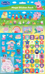 Peppa Pig Family Mega Sticker Pack Featuring New Baby Sister Evie | Officially Licensed Product | Three Types of Stickers (120+ Stickers) | Reusable | Age 3+ | Unisex | Gifts, Presents & Party Bags