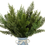 40 Pcs Artificial Pine Branches Assorted Faux Pine Stems Cedar Leaves Needle Sprigs Plastic Fake Christmas Greenery Pine Picks for Xmas Tree Wreaths Garlands DIY Accessories Home Decor (40, Green)