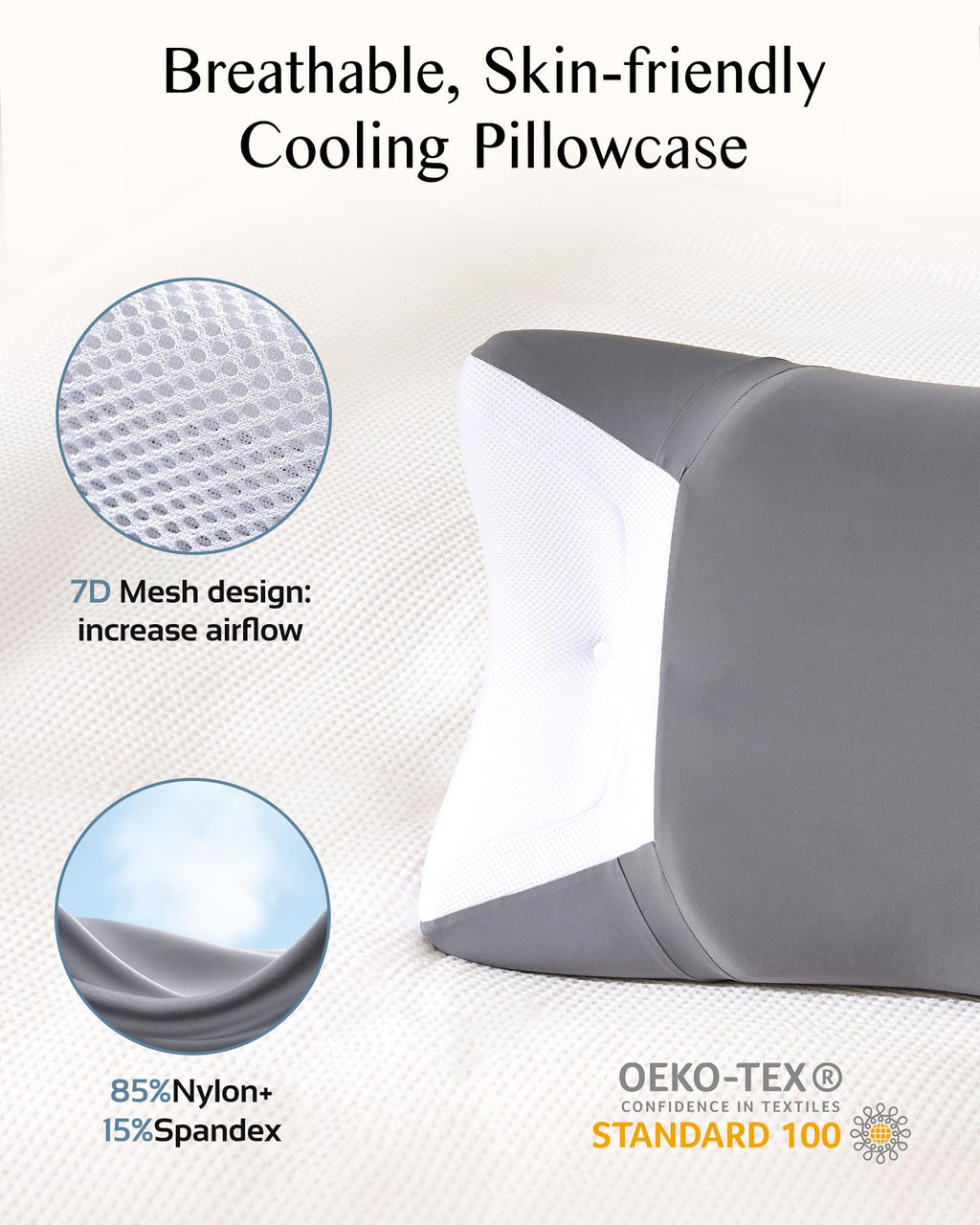 Joynox CPAP Pillow for Side Sleeping, HSA/FSA Sleep Apnea Pillow for All CPAP Masks Users to Reduce Air Leaks, Masks Pressure, Memory Foam with Cooling & Breathable Pillowcase for Side Back Sleeper
