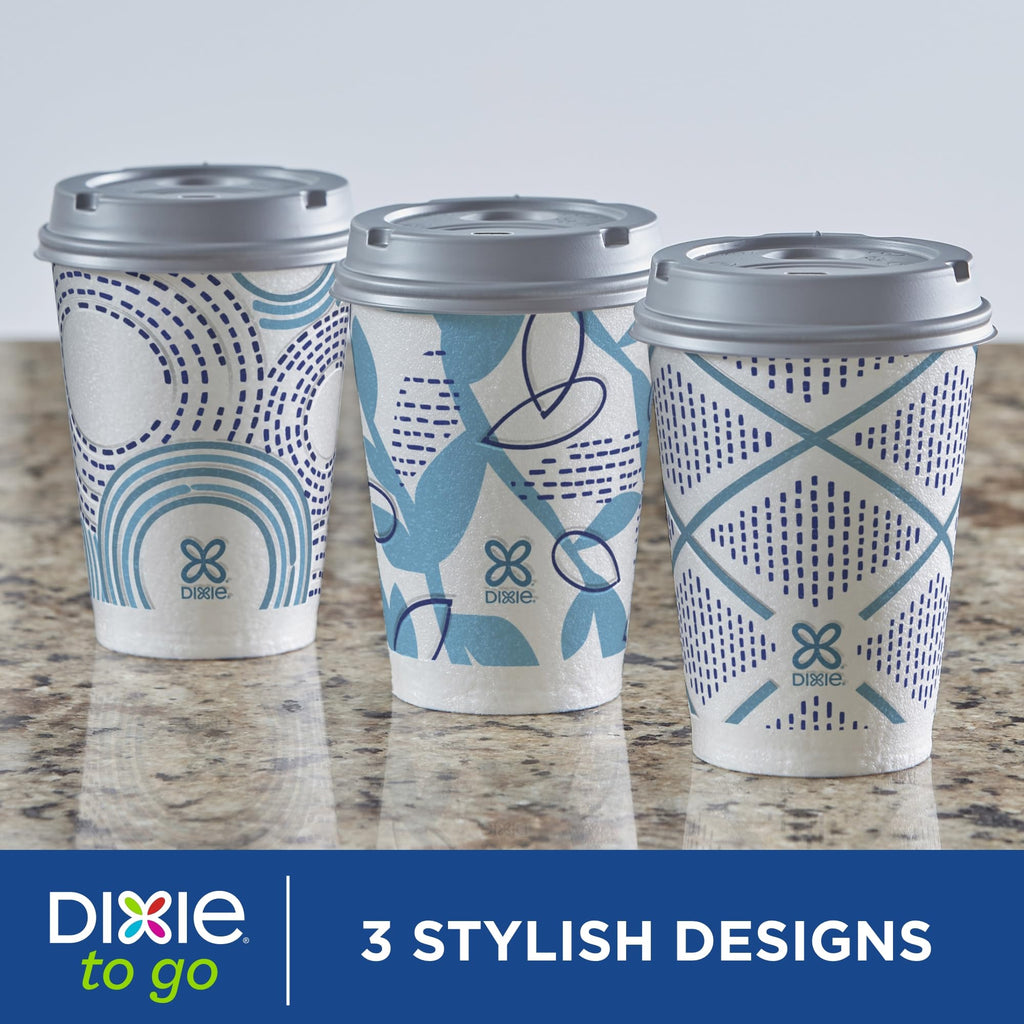 Dixie To Go Disposable Coffee Cups With Lids, 12 oz Paper Cups, 156 Ct