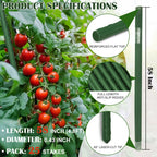 FORUP Garden Stakes, 25 Pack Steel Plant Stakes with Plastic Coating for Climbing Plants, Tomato Eggplant Bean Support, Rust-Resistant Outdoor Garden Stakes (58 Inch)