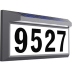 Solar Address Sign, Lighted Address Numbers Outdoor Waterproof, Illuminated LED Address Plaque, House Numbers for Outside, Grey
