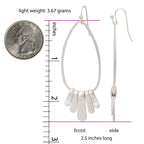 SPUNKYsoul Handmade Silver Teardrop Dangle Earrings with 5 Paddle Bars for Women