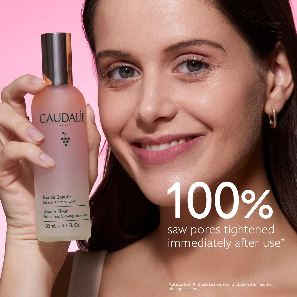 Caudalie Beauty Elixir Face Mist: Toner That Tightens Pores + Reduces Dullness + Sets Makeup - 100 mL