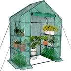 Portable Walk-in Greenhouse for Outdoors, 56x30x76 Plant House with Shelves