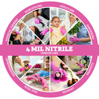 London Labs 4 Mil – Fuchsia Pink Nitrile Gloves–Disposable Latex Free & Powder Free–Chemical Resistant, Pink Rubber Gloves –Esthetician, Nail Supplies, Cleaning, Cooking,Tattoo |Bulk Case of (1000 ct)