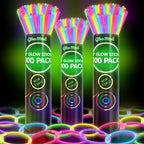 300 Glow Sticks Bulk Party Pack, 8" Halloween Glow Bracelets and Necklaces