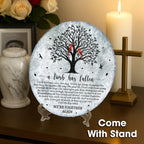 8'' Memorial Garden Stone for Loss of Loved One, Garden Stones in Memory of Loved Ones, Sympathy Gift Fathers Day, Weatherproof Outdoor Memorial Plaques, Remembrance Natural Stone with Stand HS8-8