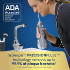 Waterpik Cordless Advanced 2.0 Water Flosser For Teeth, Gums, Braces, Dental Care With Travel Bag and 4 Tips, ADA Accepted, Rechargeable, Portable, and Waterproof, Gray WP-587, Packaging May Vary