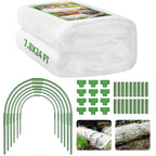 U0U Garden Mesh Netting Kit,7.8 x 24 Ft Plant Netting with Hoops,Bird Net for Garden with 6 Sets Garden Hoops & 18 Clips,Garden Net Bed Cover for Plants Birds Animals Protection (White)