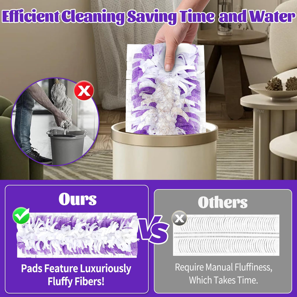40 Pack Disposable Mop Pads Compatible with Swiffer Power Mop Pads Replacement for Swiffer Power Mop Refills, Multi-Surface Mopping Pad Refills, Wet Pads Refill for Floor Cleaning
