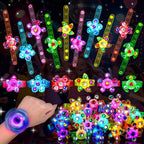 24PCS Light Up Fidget Spinner Bracelets Glow Party Favors for Kids 4-8 8-12