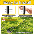 BCJCLTS 43-Inch Edger Lawn Tool, Heavy Duty Lawn Edger, Half Moon Steel Saw-Tooth Blade with Wide Footplate & Ergonomic T-Grip Handle, Manual Border Grass Edger for Lawn, Sidewalk & Garden Landscaping