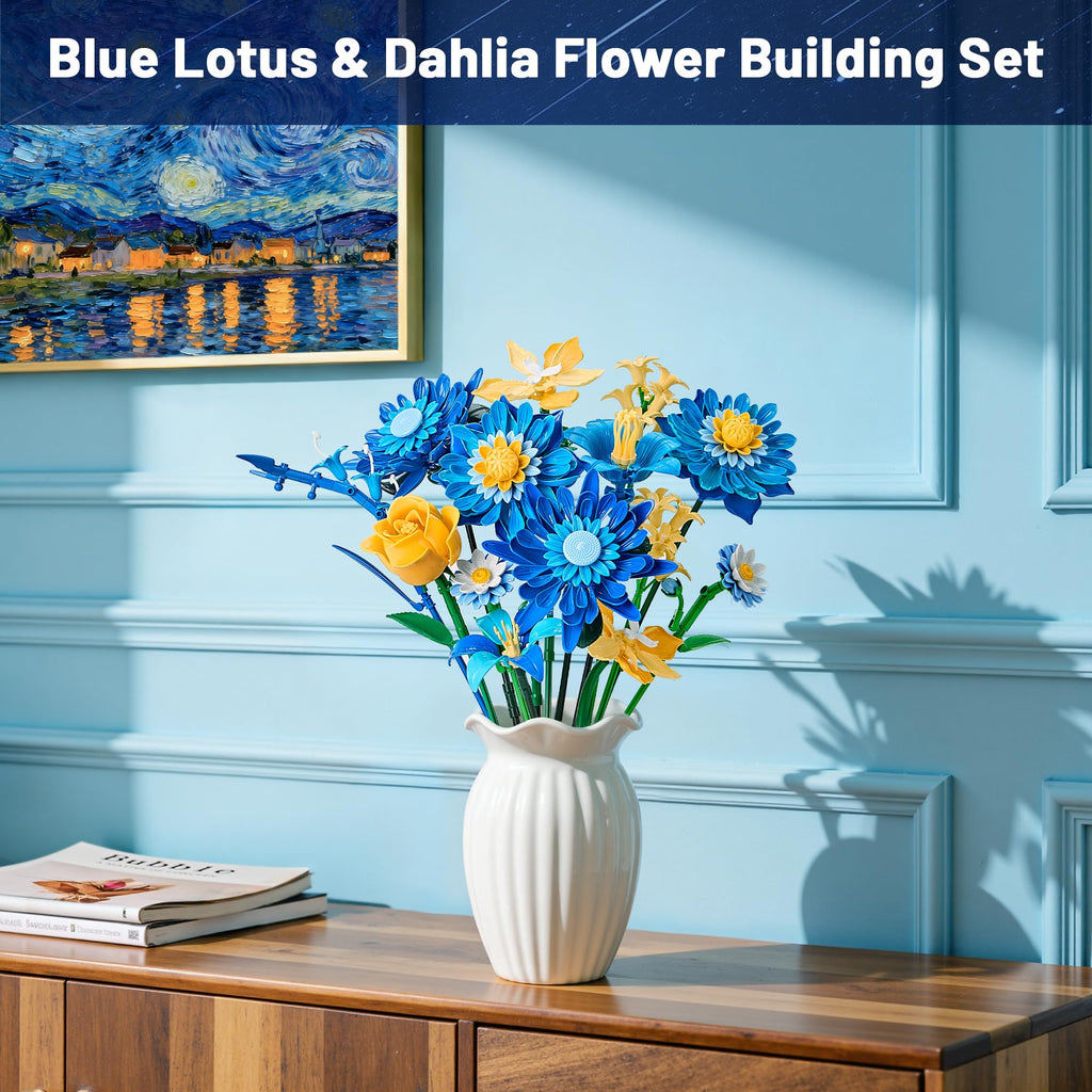 EWED Starry Flowers Building Set for Adults Compatible with Lego Botanicals