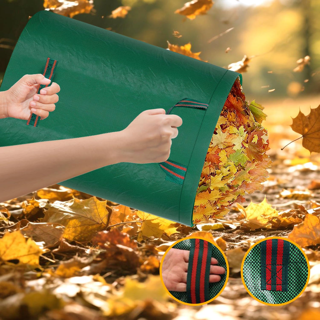 Reusable Yard Waste Bags - 3 Pack, 72 Gallon Lawn Bags with Reinforced Handles, Ideal for Grass, Leaves, and Yard Waste - Durable and Garden Waste Bags, Collapsible Lawn Leaf Bag, Leaf Bag Stand Up.
