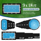 Mosenpol 9' × 18' Rectangle Pool Liner Pad for Above Ground Pool, Durable Pre-Cut Under Pool Padding, Puncture Protection and Extend Liner Life