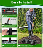 Lawn Leveling Rake 17x10 Inch , Heavy-Duty Yard Leveling Rake 6.2FT