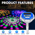 Sinbyuer 2025 Solar Digital Pool Thermometer with Dynamic Light Show | Floating Pool Temperature Thermometer - Oversized LCD Screen for Easy Readings | Pools Temperature Gauge for Hot Tubs & Spas