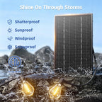 Sikitul 100FT Solar String Lights Outdoor Waterproof, 35+1 LED Solar Powered Lights with Remote Control, 3 Light Modes & Dimmable, USB-C Charging for Patio, Backyard, Garden, Camping