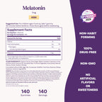 Natrol Kids Melatonin Gummies 1mg, Children's Melatonin for Restful Sleep, 140 Raspberry-Flavored Sleep Gummies, 140 Day Supply