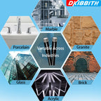 DKIBBITH 10 Pack Dry Diamond Drill Bits & Tile Drill Bit Set for Ceramic, Porcelain, Marble, Granite, Stone, Glass - Round Shank 3/16"(x2), 1/4"(x3), 5/16", 3/8", 1/2"+2 Pack Drill Bits 1/4"