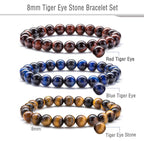 Hamoery Men Women 8mm Natural Stone Lava Rock Diffuser Bracelet