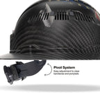 Klein Tools 60347FS Hard Hat, Vented Full Brim, Class C, Premium KARBN Freedom Series Pattern, Rechargeable Lamp, Padded Sweat-Wicking Sweatband, Top Pad