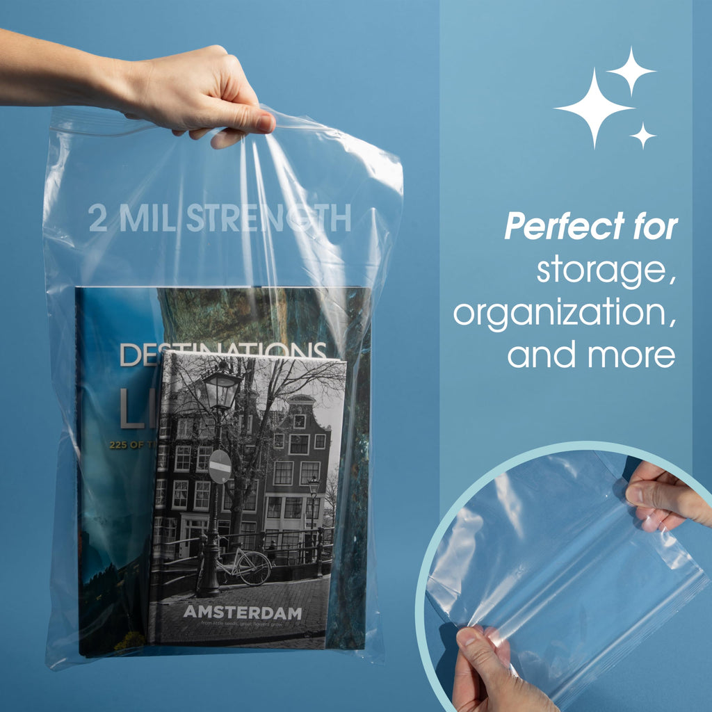 6” X 9” (1000 Count) 2 Mil Clear Reclosable Zip Plastic Poly Bags