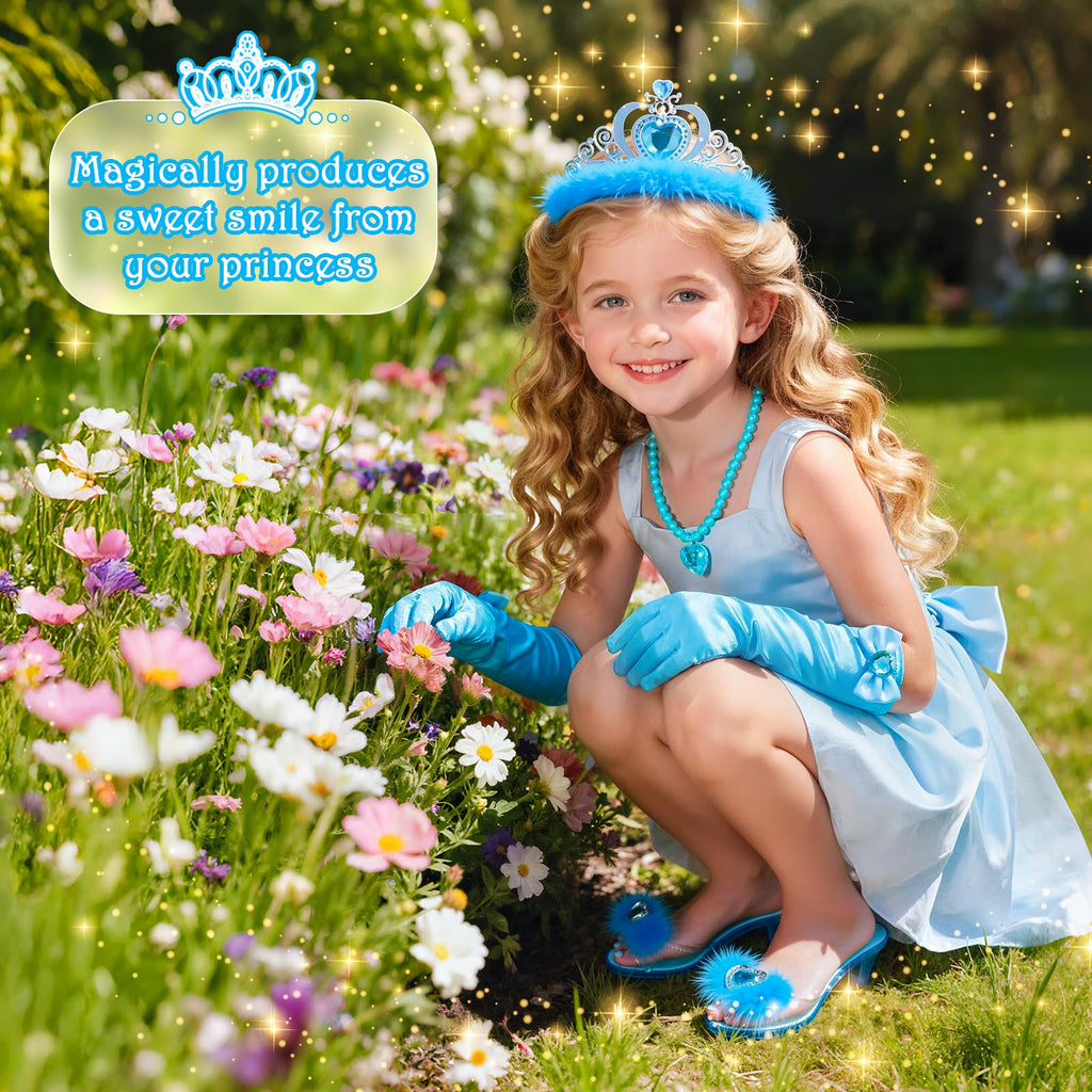 DISHIO Girls Princess Dress Up Shoes and Jewelry Boutique
