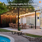 addlon 100FT Solar String Lights Outdoor with Remote, 54 LED Shatterproof Bulbs, USB Charging, 20+ Hour Runtime, Dimmable & Timable, G40 Waterproof Solar Lights for Outside Backyard Patio Garden Decor