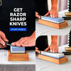 Sharp Pebble Premium Whetstone Knife Sharpening System – 1000/6000 Grit Whetstone Knife Sharpener & Honing Kit with Angle Guide & Non-Slip Bamboo Base – Guided Beginner Instructions