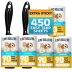 Lint Rollers for Pet Hair, White, Sticky Remover for Couch, Clothes, Furniture and Carpet, Dog and Cat Fur Remover, Animal Fuzz, 5 Large Sticky Rollers