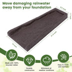 Sekcen 3 Pack Rubber Downspout Splash Block Rain Gutter Down Spout Drain Trays Brown