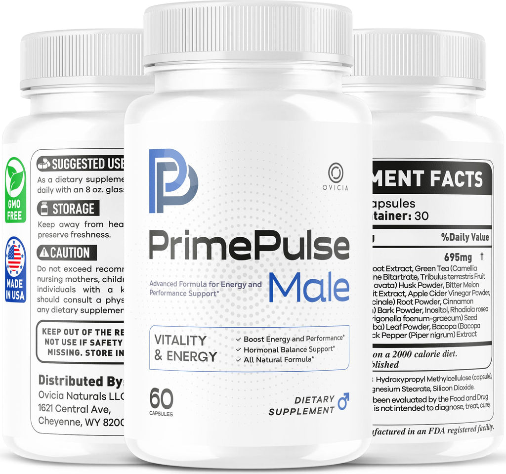 (3 Pack) Prime Pulse Male Pills - PrimePulse Capsules Advanced Formula Support Maximum Strength, PrimePulse All Natural Daily Vitamins for Health and Wellness Reviews, 180 Capsules for 3 Months