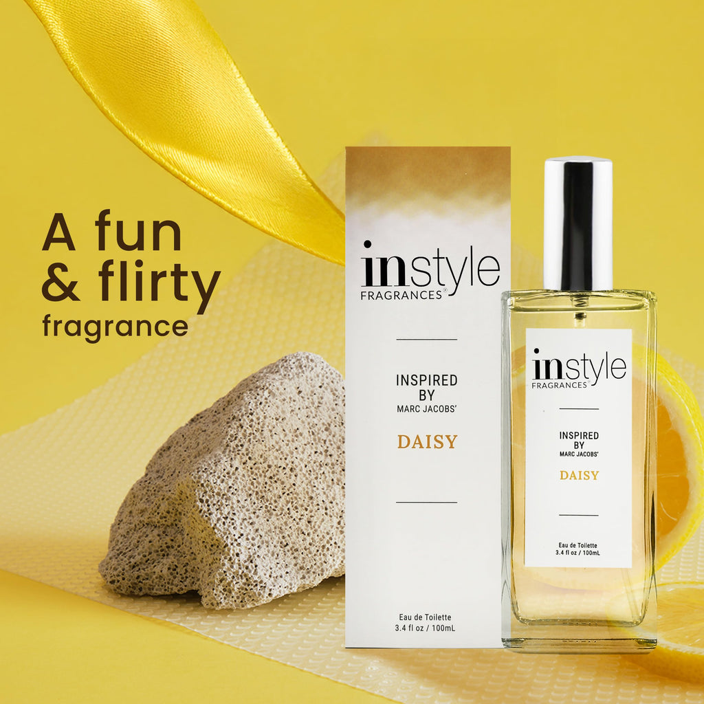 Instyle Fragrances, Inspired by Marc Jacobs' Daisy, Women���s Eau de Toilette, CLEAN, Vegan, Paraben-Free, Never Tested on Animals, 3.4 Fluid Ounces