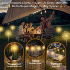 SUDDUS Solar Garden Lights Outdoor 2-Pack 150LED Firework Lights Warm White