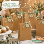 ECOEXTRA Brown Kraft Paper Bags 100 Pack 8x4.5x10.8 in Medium with Handles