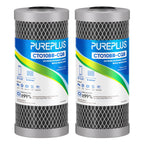 PUREPLUS 5 Micron 10" x 4.5" Whole House Activated Carbon Water Filter, Enhanced Lead Removal Carbon Replacement Cartridge, Compatible with GE GXWH40L, GXWH35F, BB10, FXHTC, FC15B, CTO10BB-CQB, 2PACK