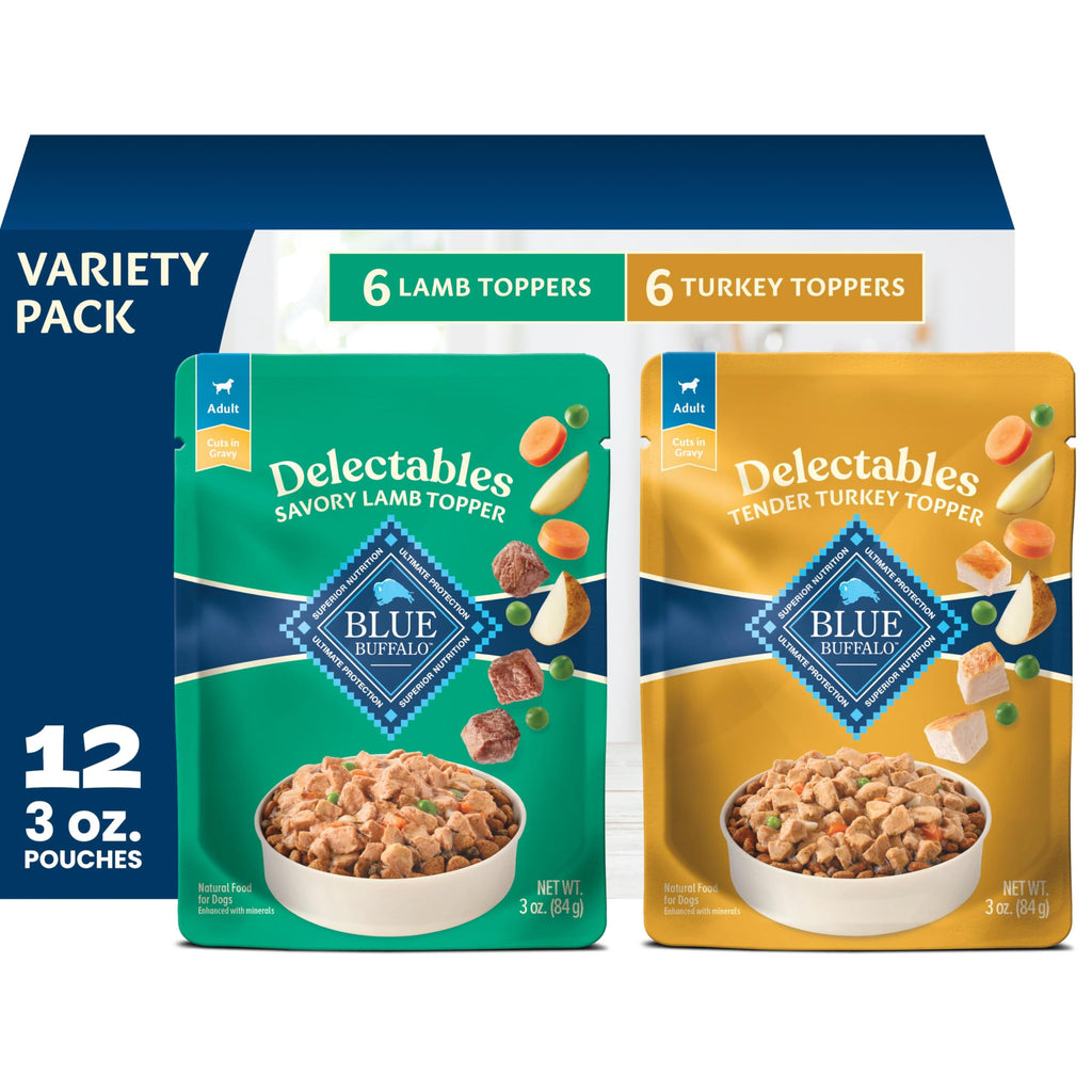 Blue Buffalo Delectables Variety Pack Dog Food Topper, 3 oz, 12 ct