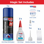 Magic Chems CA Glue with Activator, Cyanoacrylate Adhesive, Acrylic, 1 Pack