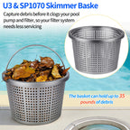 BJFGF Pool Skimmer Basket for Pentair U-3 & Hayward SP1070 Inground Pool Skimmers, 8" Weighted Upgrade Skimmer Basket - Replacement for 08650-0007 SPX1070E & B-9 Filter Baskets