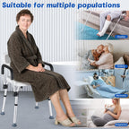 Shower Chair for Elderly and Disabled Inside Shower, Shower Seat for Inside Tub 450 LB Heavy Duty, Shower Chair with Arms and Back,Padded Handicap Bath Chairs for Seniors for Shower Stal