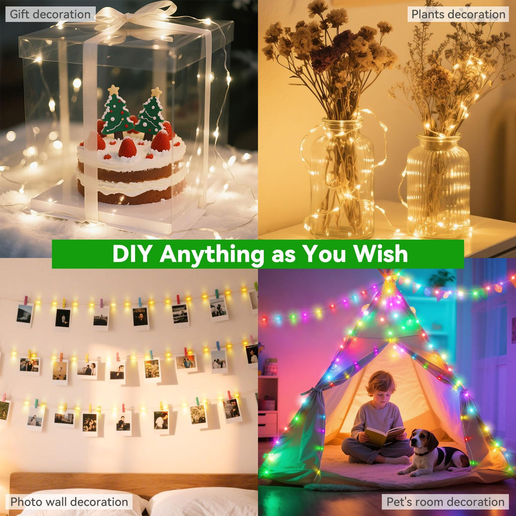 LitHome 66 FT Color Changing Fairy Lights Plug in with Remote, 200 LED