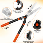 EWPJDK 3-Piece Loppers Hedge Shears Pruners Heavy Duty Combo Clippers