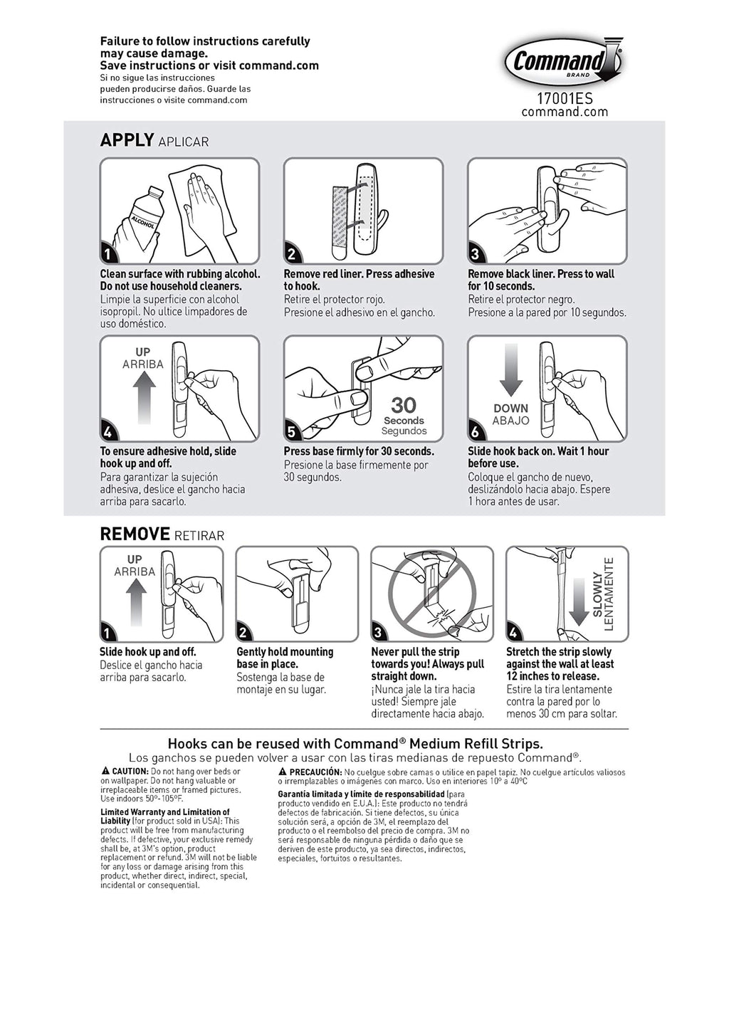 Command Medium White Hooks, 20 Hooks, 24 Strips