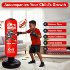 Marwan Sports Kids Punching Bag Toy Set, Inflatable Boxing Bag Toy for Boys Age 3-12, Ninja Toys for Boys, Christmas,Birthday Gifts for Kids 4,5,6,7,8,9,10 Years Old (Red Ninja)